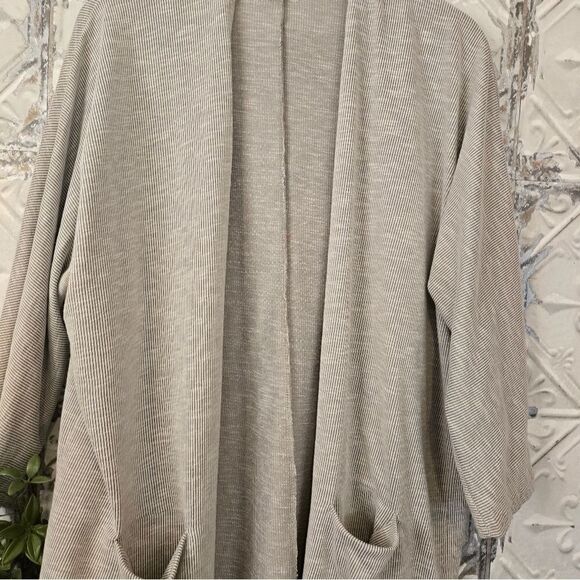Anthropologie Donni Draped Oatmeal Midi Cardigan Cozy Comfort w/Pockets One Size - Picture 7 of 10